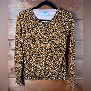 Old Navy Leopard Print Cardigan - Black, White, Tan